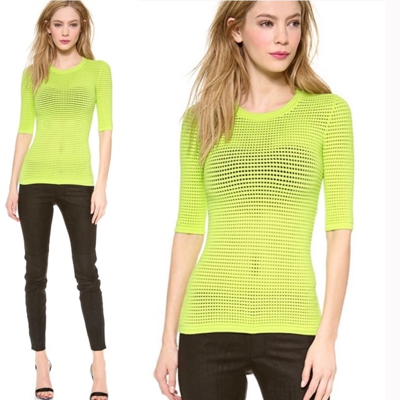 Yigal Azrouel Tops - Yigal Azrouel Knit Pointelle Short Sleeve Top